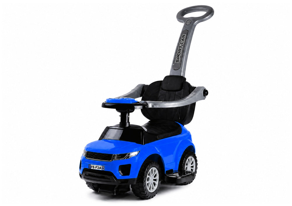 614W Toddlers Ride On Push Along with Parent Handle - Blue - attēls 4