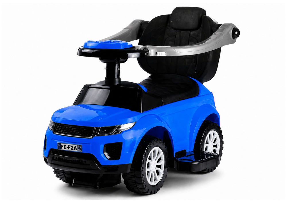 614W Toddlers Ride On Push Along with Parent Handle - Blue - attēls 7