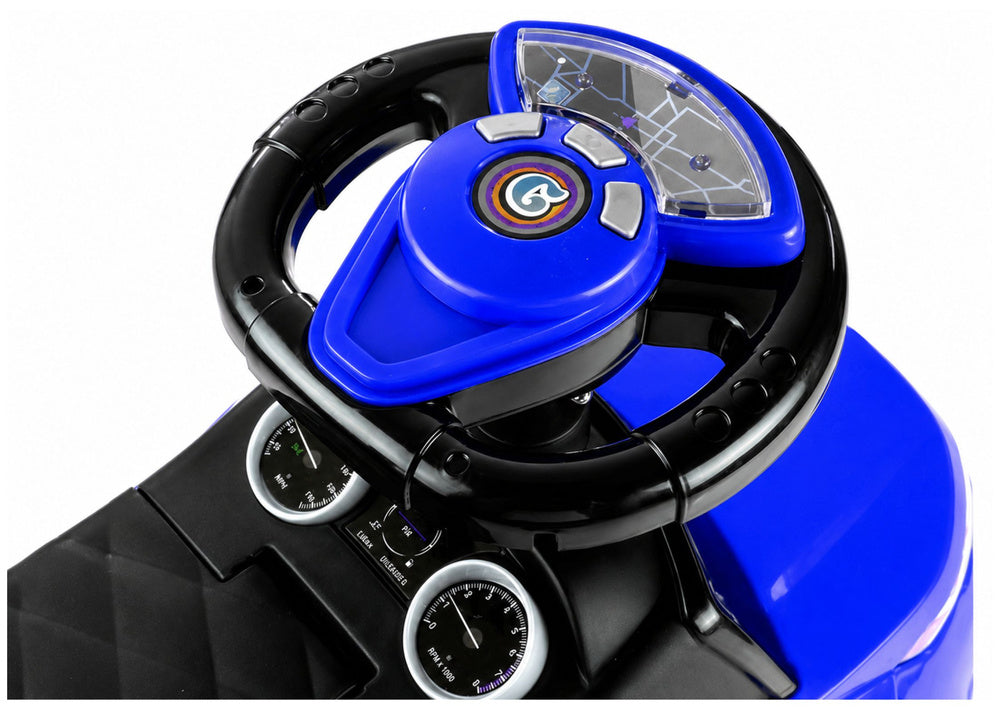 614W Toddlers Ride On Push Along with Parent Handle - Blue - attēls 8