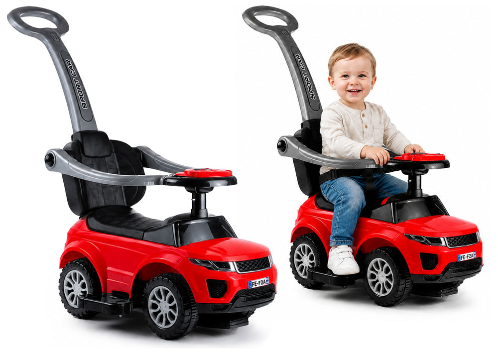 614W Toddlers Ride On Push Along with Parent Handle - Red - attēls 1