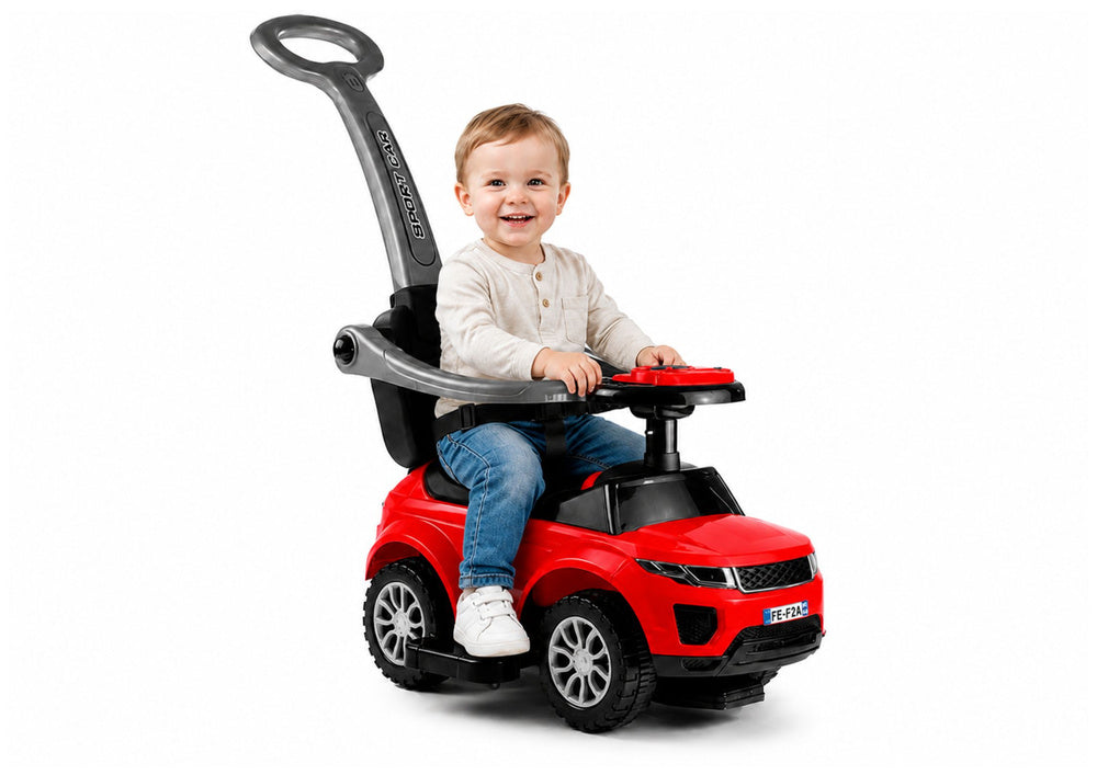 614W Toddlers Ride On Push Along with Parent Handle - Red - attēls 3