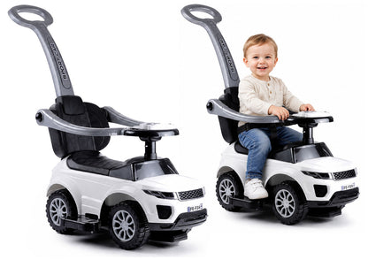 614W Toddlers Ride On Push Along with Parent Handle - White - image 1