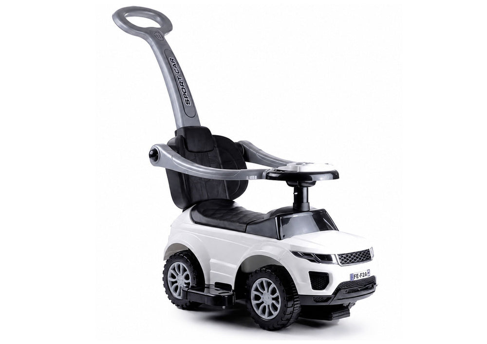614W Toddlers Ride On Push Along with Parent Handle - White - image 2