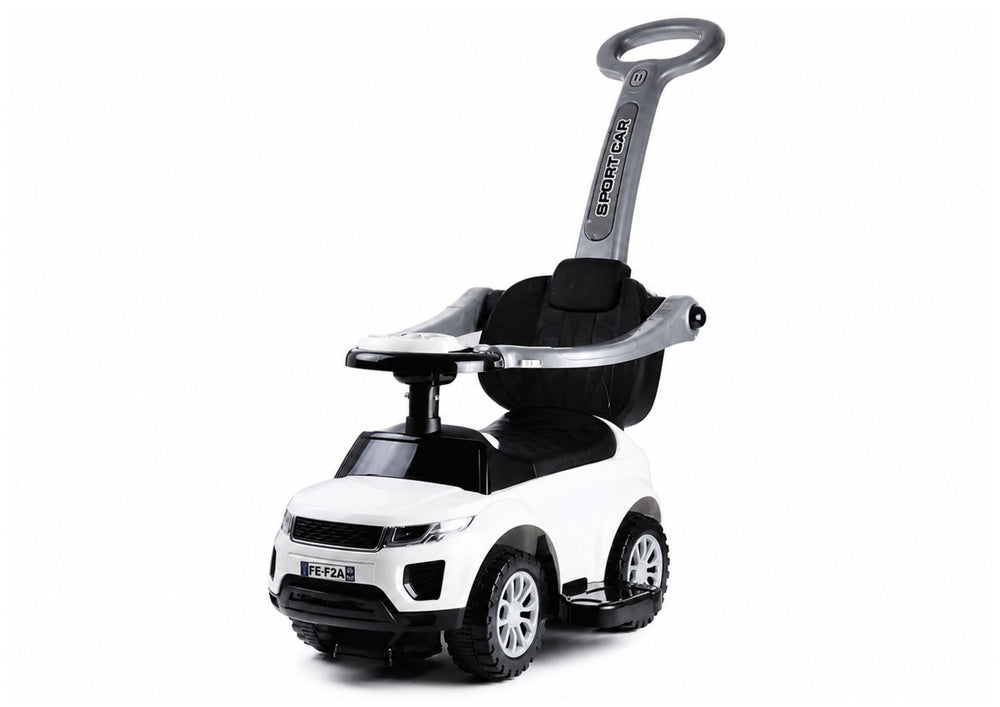 614W Toddlers Ride On Push Along with Parent Handle - White - image 3