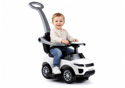 614W Toddlers Ride On Push Along with Parent Handle - White - image 4