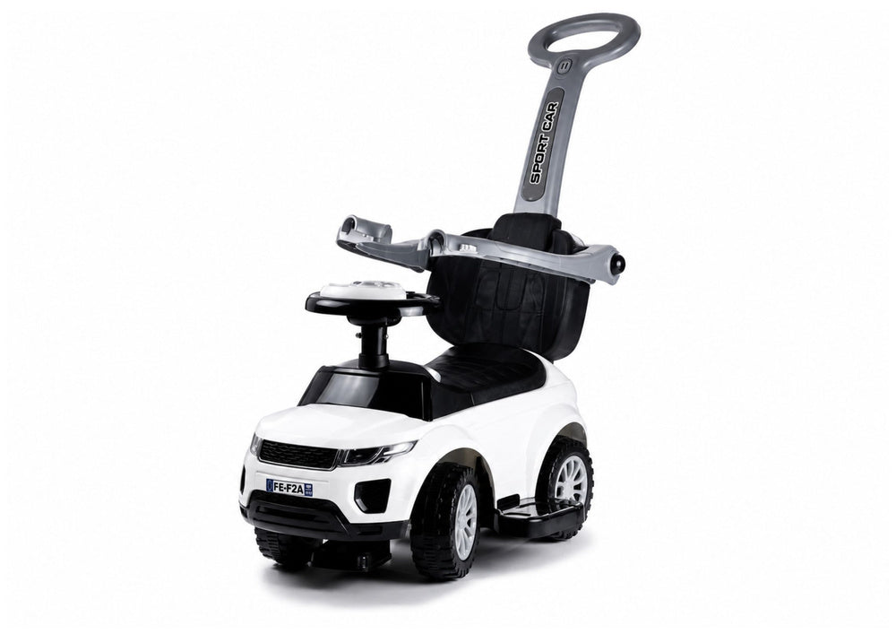 614W Toddlers Ride On Push Along with Parent Handle - White - image 5