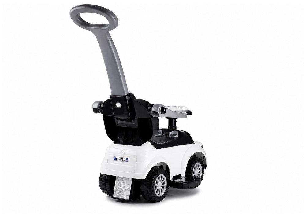 614W Toddlers Ride On Push Along with Parent Handle - White - image 6