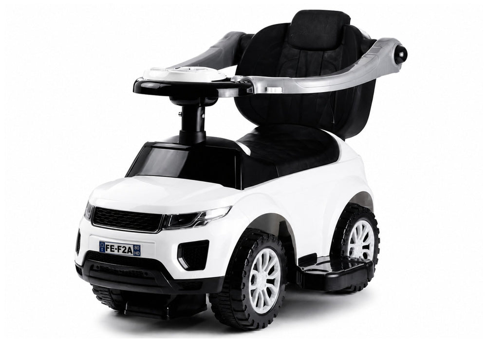 614W Toddlers Ride On Push Along with Parent Handle - White - image 7