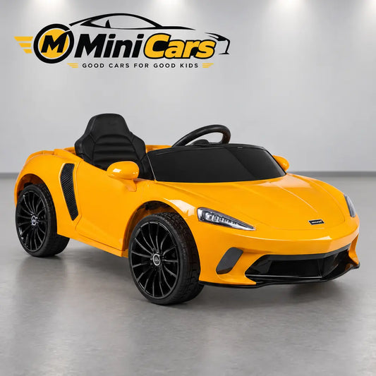 Golden-orange McLaren GT children's electric ride-on car