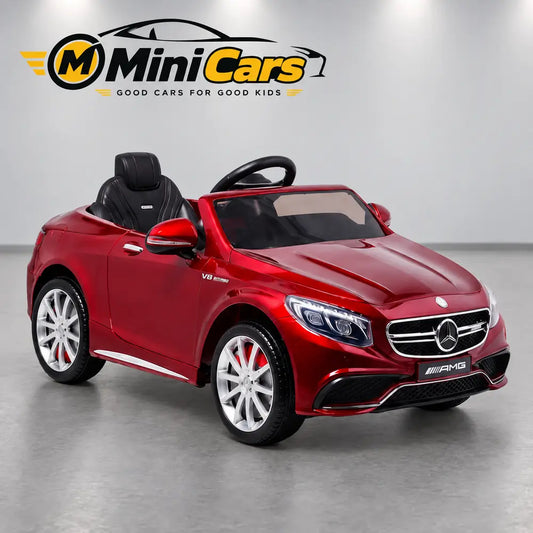 Red Mercedes-Benz S63 children's electric ride-on car