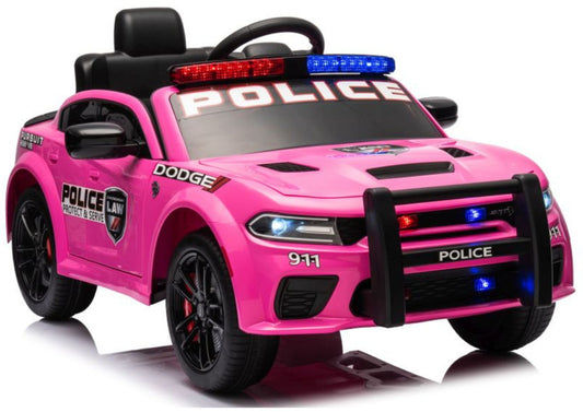 Battery Car Dodge Charger Police Pink - attēls 1