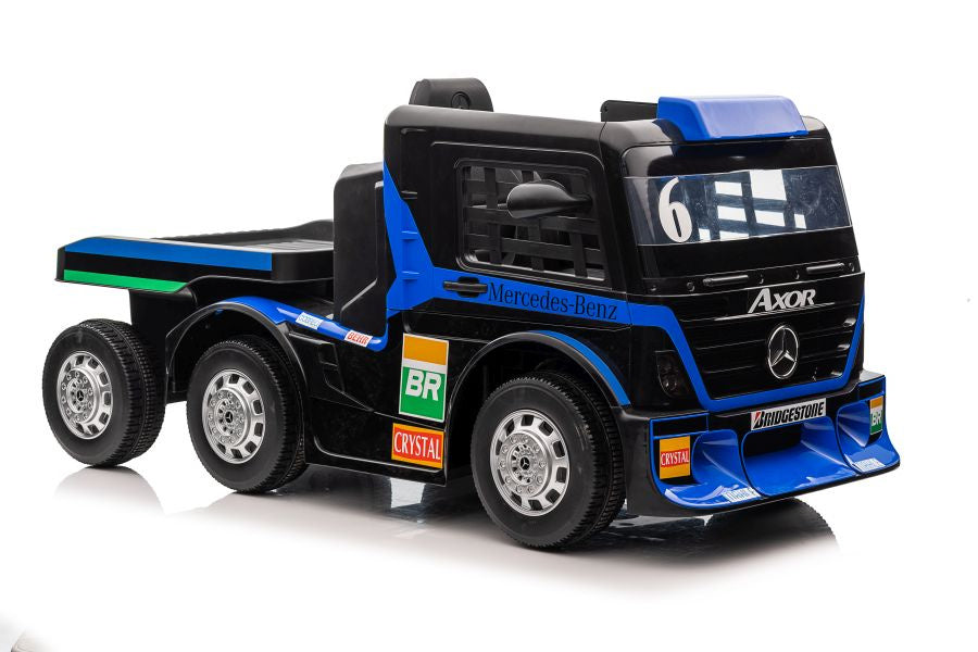 Battery Car Mercedes XMX622B Semi-trailer Navy Blue LCD - attēls 1
