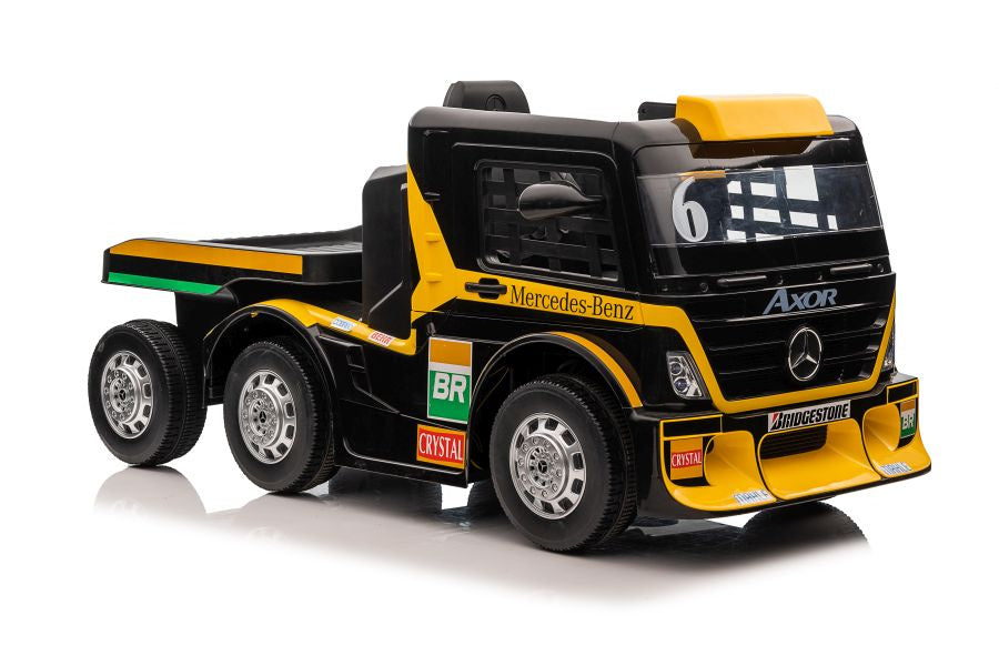 Battery Car Mercedes XMX622B Semi-trailer Yellow LCD - attēls 1