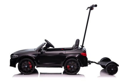 Battery-operated car BMW M5 with platform for parent, black lacquered - attēls 2
