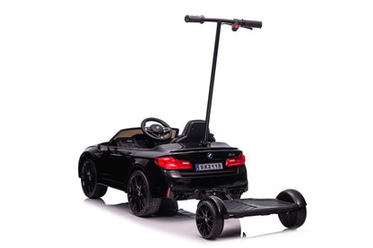 Battery-operated car BMW M5 with platform for parent, black lacquered - attēls 4
