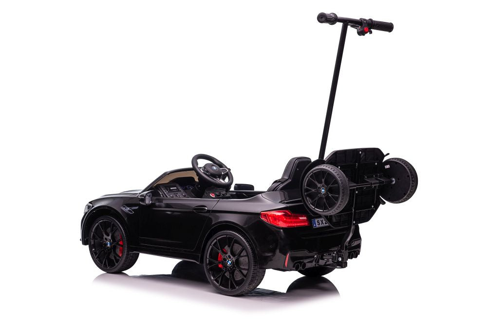 Battery-operated car BMW M5 with platform for parent, black lacquered - attēls 7