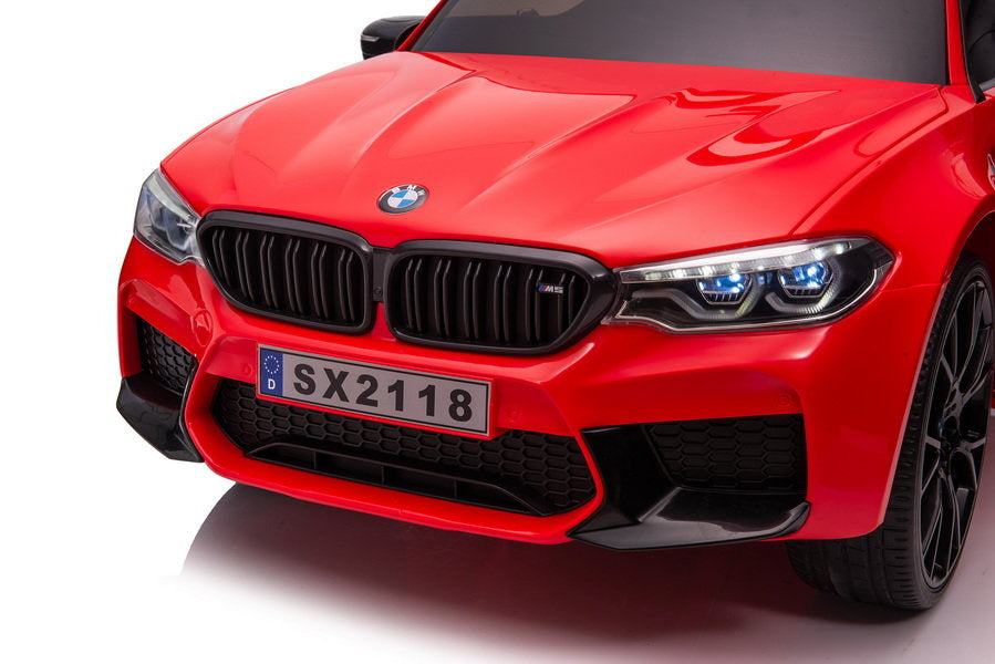 Battery-operated car BMW M5 with platform for parent, red, lacquered - attēls 6