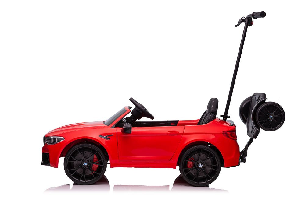 Battery-operated car BMW M5 with platform for parent, red, lacquered - attēls 7