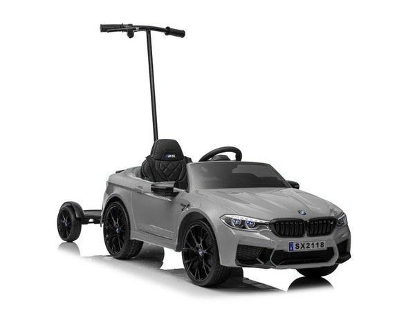 Battery-operated car BMW M5 with platform for parent,silver - attēls 3