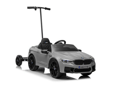 Battery-operated car BMW M5 with platform for parent,silver - attēls 5