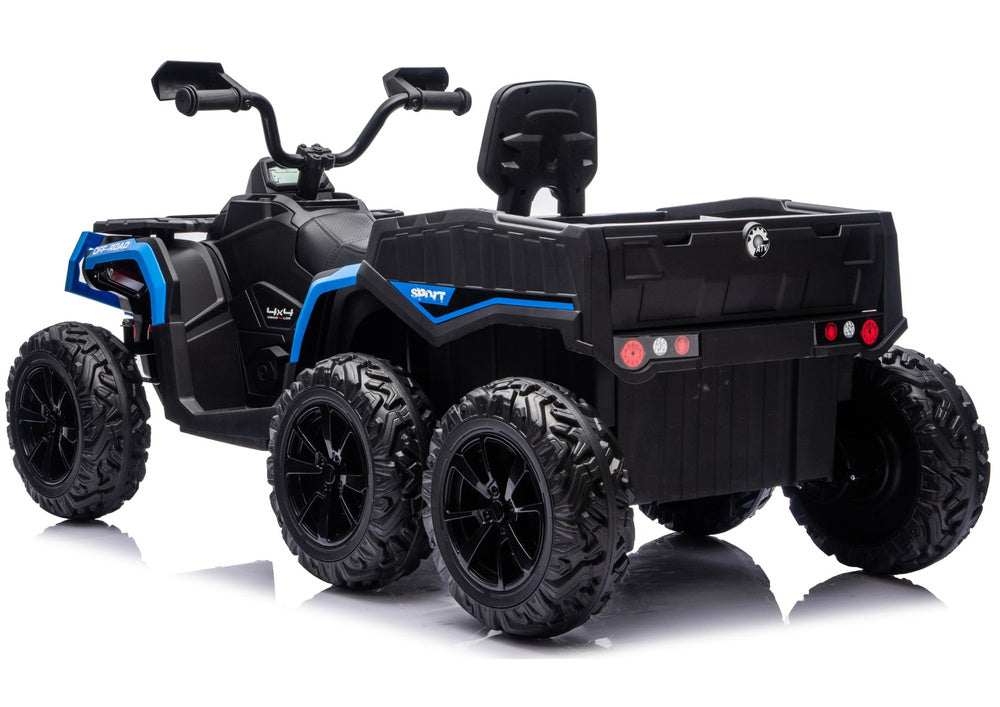 Battery-Operated Quad ATV 6 Wheels With Trailer JC606 24V 4x4 Blue - attēls 2