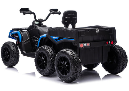 Battery-Operated Quad ATV 6 Wheels With Trailer JC606 24V 4x4 Blue - attēls 2