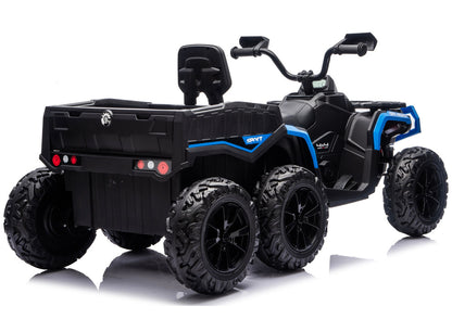 Battery-Operated Quad ATV 6 Wheels With Trailer JC606 24V 4x4 Blue - attēls 3