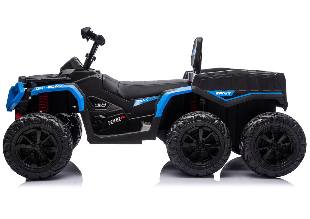 Battery-Operated Quad ATV 6 Wheels With Trailer JC606 24V 4x4 Blue - attēls 4