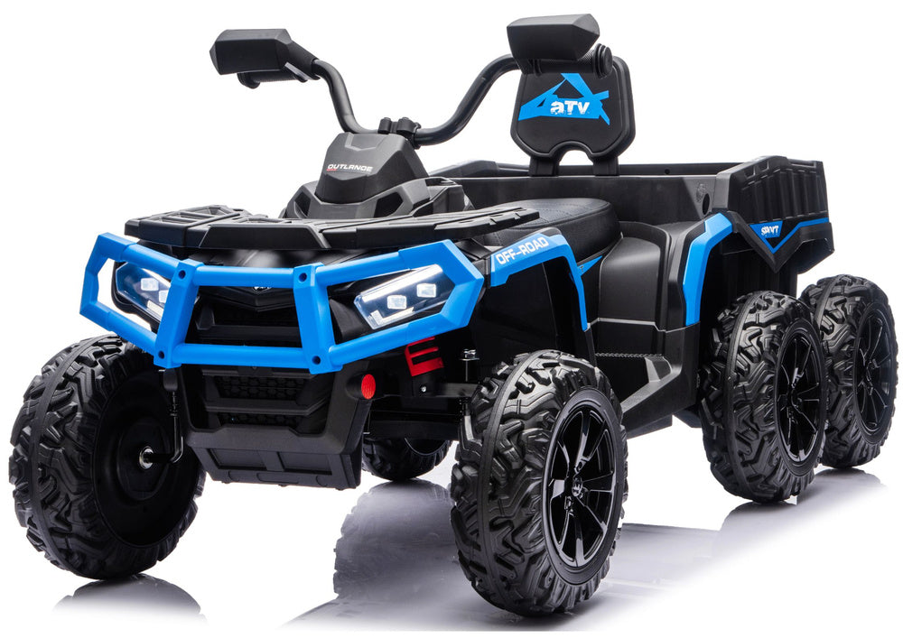 Battery-Operated Quad ATV 6 Wheels With Trailer JC606 24V 4x4 Blue - attēls 5