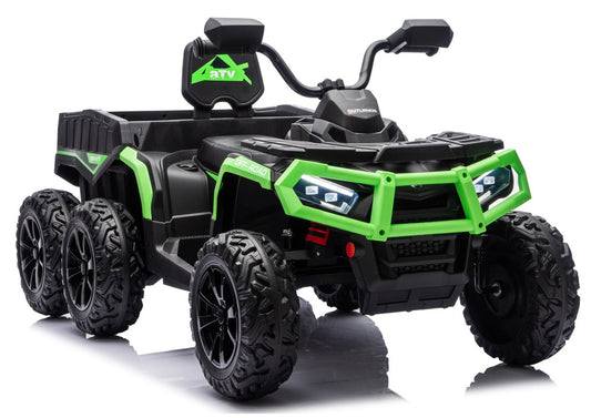 Battery-Operated Quad ATV 6 Wheels With Trailer JC606 24V 4x4 Green - attēls 1
