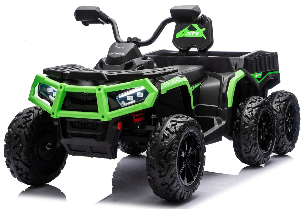 Battery-Operated Quad ATV 6 Wheels With Trailer JC606 24V 4x4 Green - attēls 2