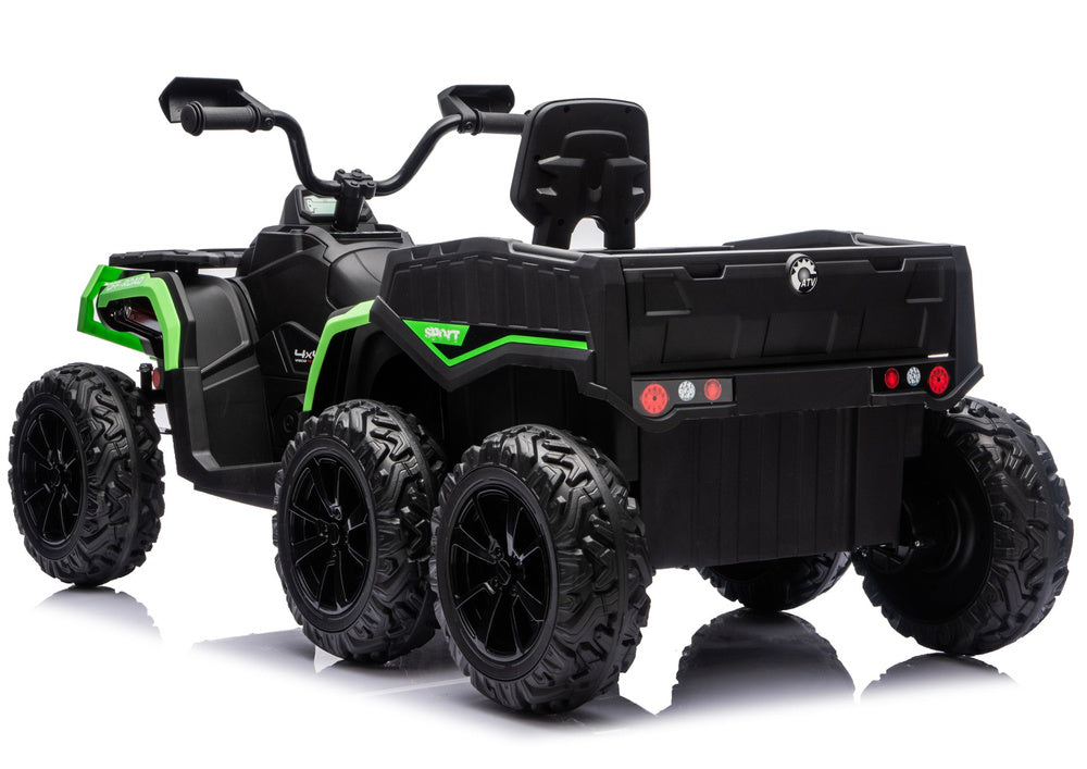 Battery-Operated Quad ATV 6 Wheels With Trailer JC606 24V 4x4 Green - attēls 3