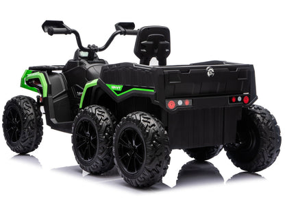 Battery-Operated Quad ATV 6 Wheels With Trailer JC606 24V 4x4 Green - attēls 3