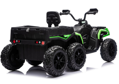 Battery-Operated Quad ATV 6 Wheels With Trailer JC606 24V 4x4 Green - attēls 4