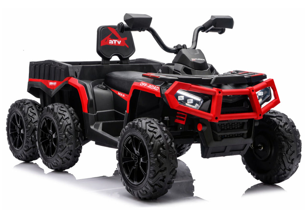 Battery-Operated Quad ATV 6 Wheels With Trailer JC606 24V 4x4 Red - attēls 1