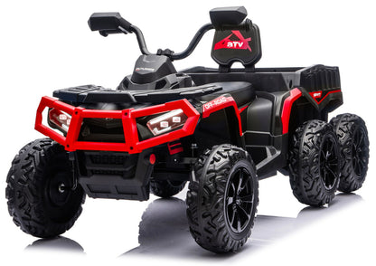Battery-Operated Quad ATV 6 Wheels With Trailer JC606 24V 4x4 Red - attēls 2