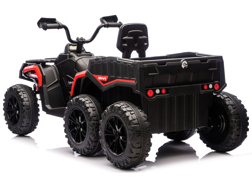 Battery-Operated Quad ATV 6 Wheels With Trailer JC606 24V 4x4 Red - attēls 3