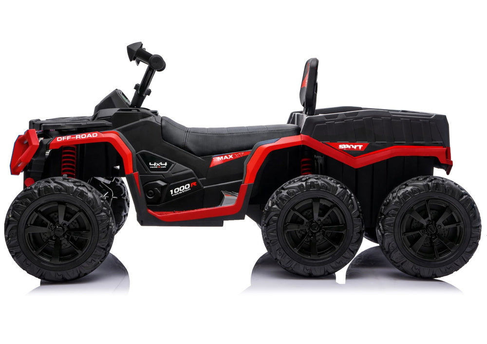 Battery-Operated Quad ATV 6 Wheels With Trailer JC606 24V 4x4 Red - attēls 5