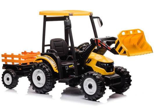 Battery-operated tractor with trailer Hercules Yellow 24V - attēls 1