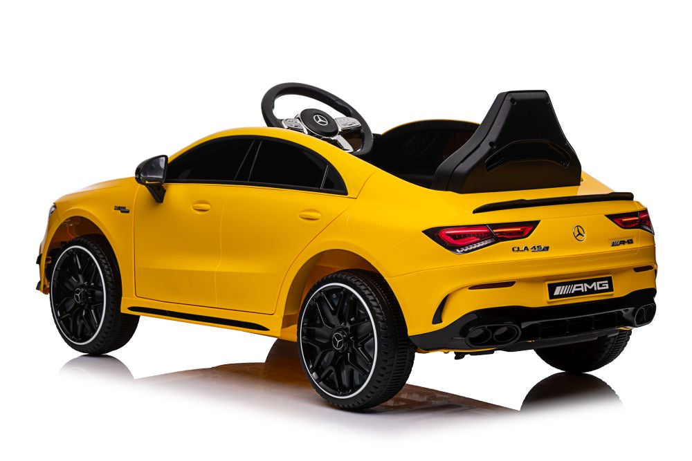 Battery-powered automobilis Mercedes CLA 45s AMG geltonas 4x4 - nuotrauka 4