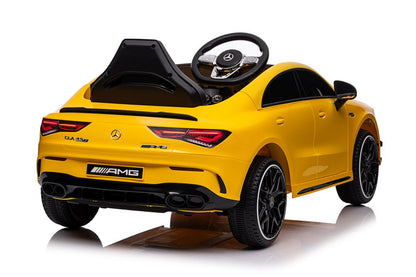 Battery-powered automobilis Mercedes CLA 45s AMG geltonas 4x4 - nuotrauka 5