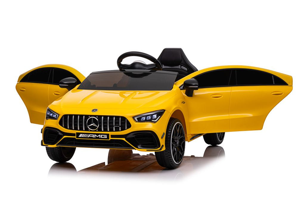 Battery-powered automobilis Mercedes CLA 45s AMG geltonas 4x4 - nuotrauka 8