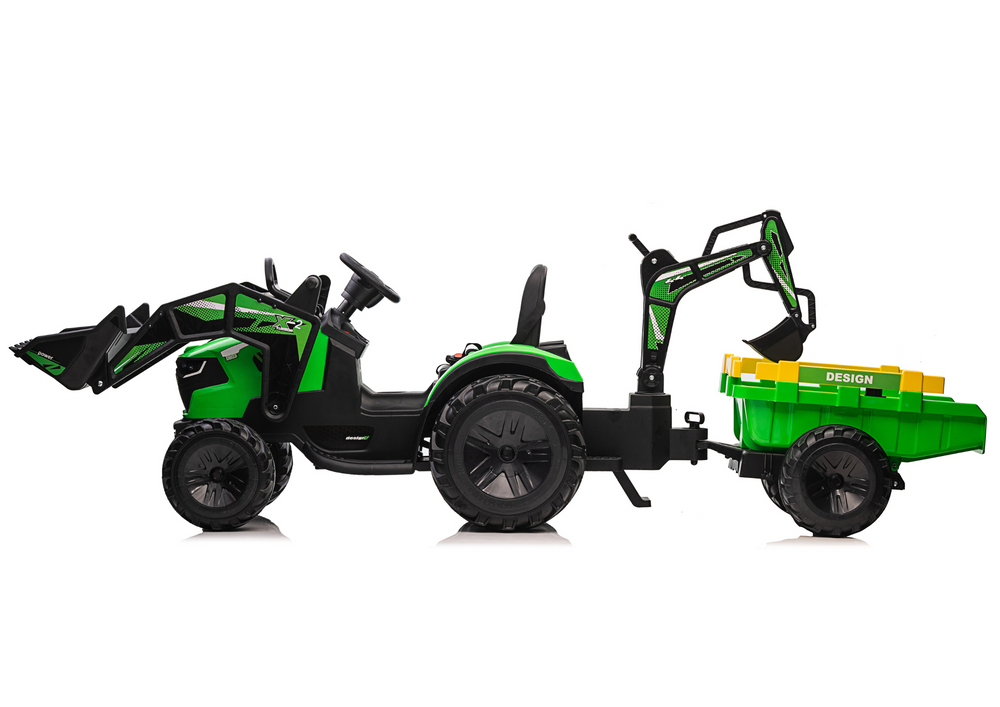 Battery-powered excavator with trailer SX2068 Green - attēls 4