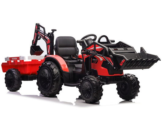 Battery-Powered Excavator with Trailer SX2068 Red - image 1