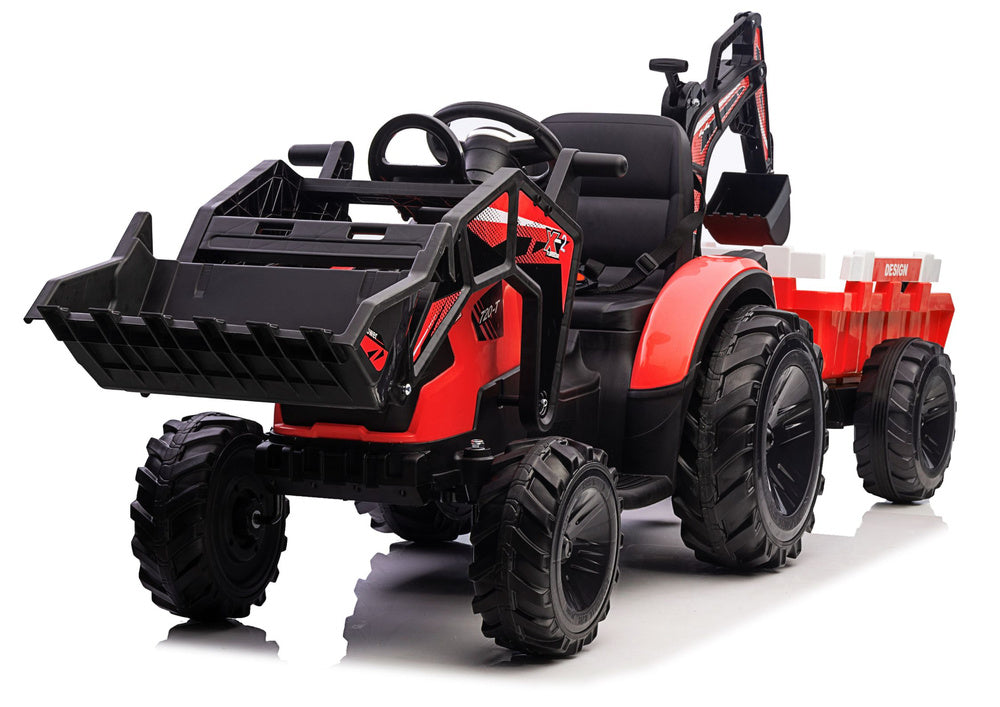 Battery-Powered Excavator with Trailer SX2068 Red - image 2