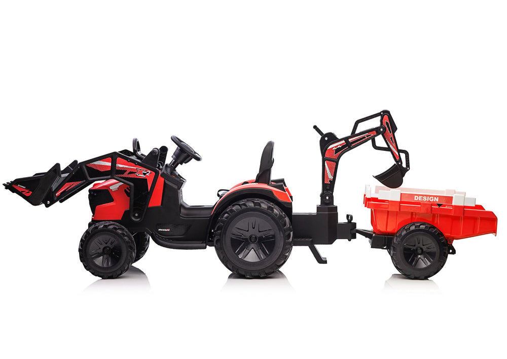 Battery-Powered Excavator with Trailer SX2068 Red - image 4