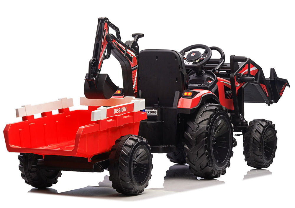 Battery-Powered Excavator with Trailer SX2068 Red - image 6