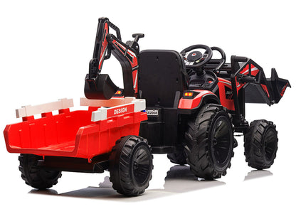 Battery-Powered Excavator with Trailer SX2068 Red - image 6