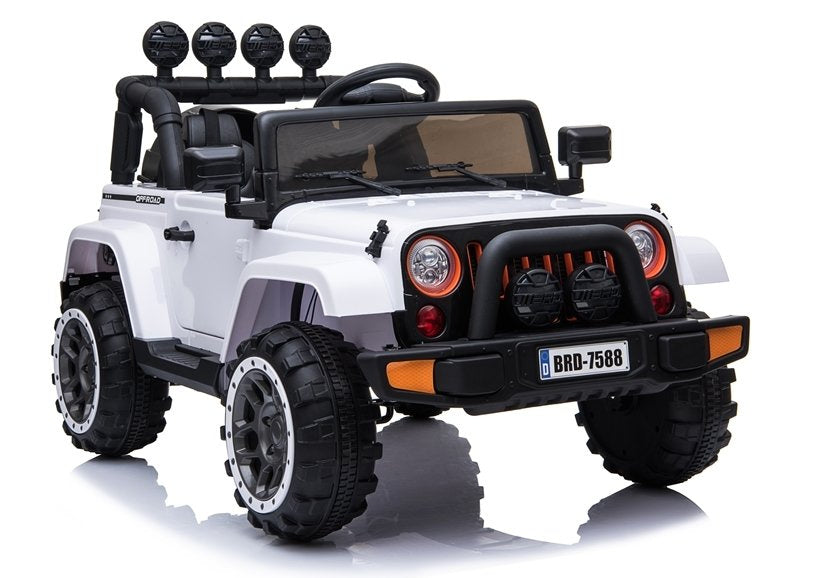 BRD-7588 White - Electric Ride On Car - attēls 1