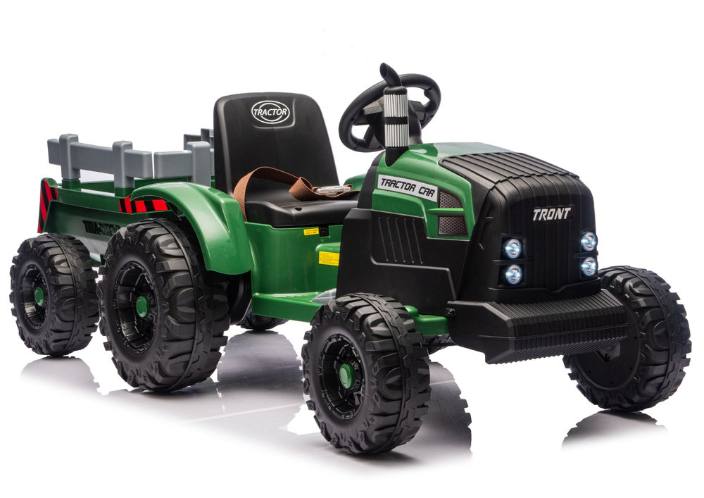 CH9959B Battery Operated Tractor with Trailer Dark Green 24V - image 1